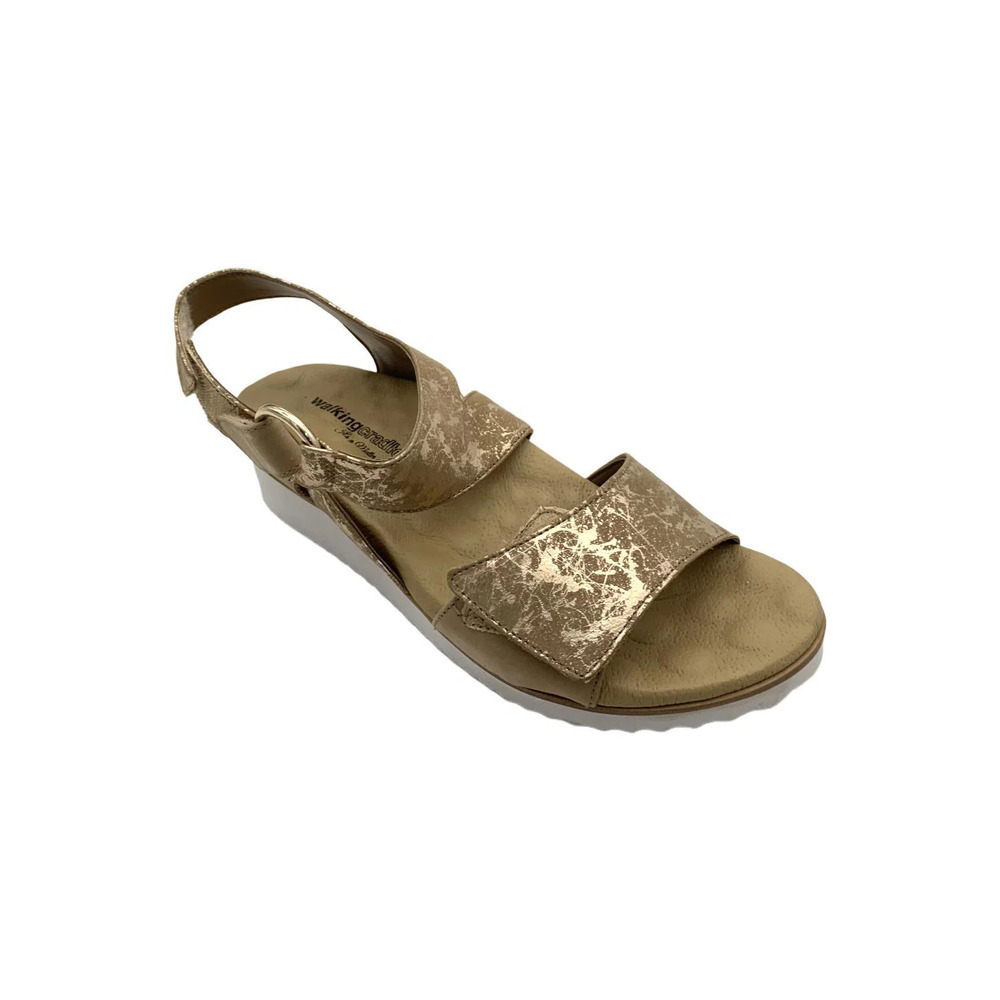 Walking Cradles Women's Huntly Hook & Loop Sandals Taupe/Gold - Medium
